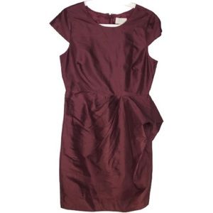 Silk J Crew Burgundy Cocktail Dress